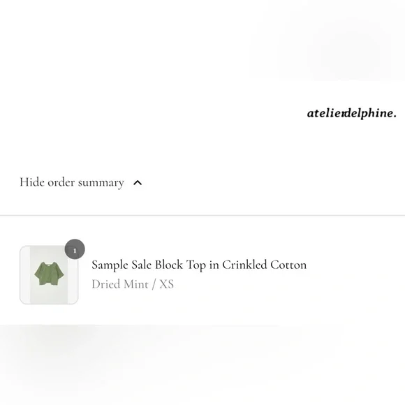 Atelier Delphine Block Top in Crinkled Cotton - Dried Mint - Picture 3 of 5